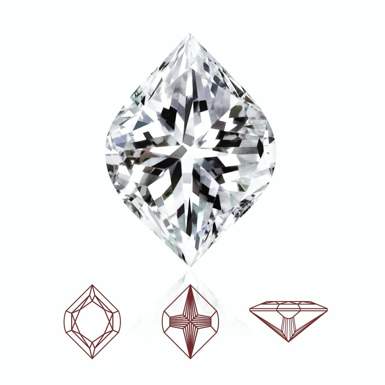 Calla cut among different types of diamond cut from different angles