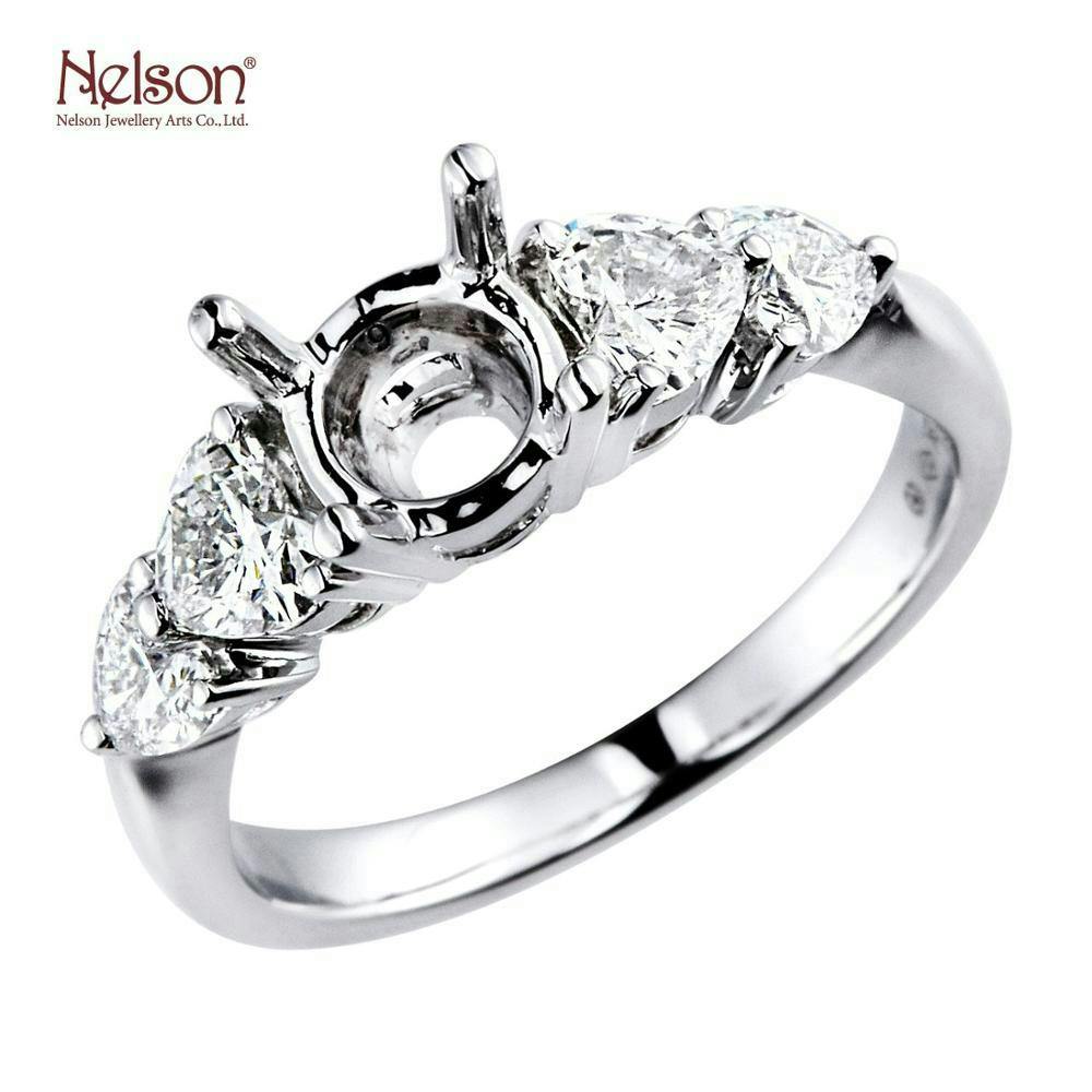 18K 白黃玫瑰金鑽石結婚求婚戒指 (爪鑲)