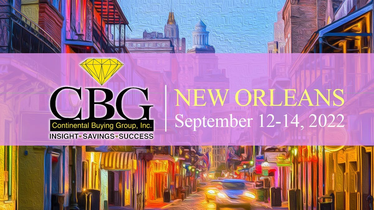 CBG New Orleans Continental Buying Group 2022 Sep USA jewelry trade show